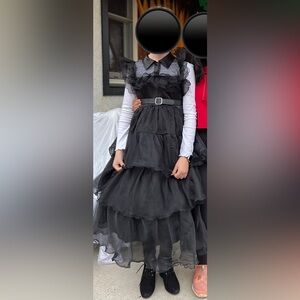🪩 Wednesday Addams - Rave and Dance Costume Dress Youth 11-12